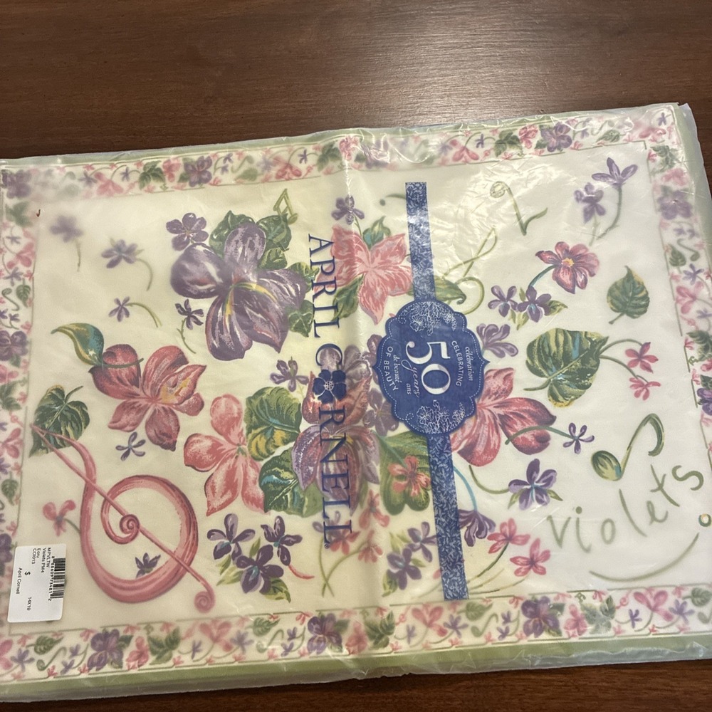 April Cornell Placemats NWT 14x19" Set Of 4 Violets PM 4